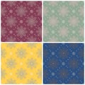 Floral seamless patterns. Set of colored backgrounds with flower elements Royalty Free Stock Photo