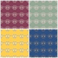 Floral seamless patterns. Set of colored backgrounds with flower elements Royalty Free Stock Photo