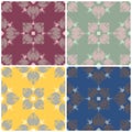 Floral seamless patterns. Set of colored backgrounds with flower elements Royalty Free Stock Photo