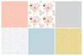 Floral seamless patterns set