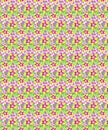 Floral seamless Pink Pattern With Green Leafy Background