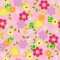 Floral Seamless Repeat Pattern Vector Illustration Royalty Free Stock Photo