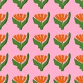 Floral seamless surface pattern with tulips