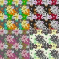 Floral seamless texture in different colors