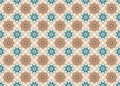 Floral seamless vector pattern. Islamic seamless mosaic. Blue beige decoration. Graphic illustration texture