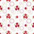 Floral seamless vintage pattern.Stylized silhouettes of flowers and a branch on a white background Royalty Free Stock Photo