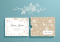 Floral set of romantic invitation and envelope