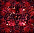 Floral shabby abstract pattern red and black