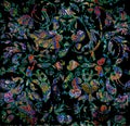 Floral shabby oriental pattern motley