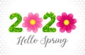 2020 Hello Spring greeting card Royalty Free Stock Photo