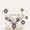 Floral silhouette, element for design