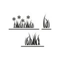 Floral silhouettes set. Grass linear illustrations. Nature simple elements. Vector illustration. EPS 10.