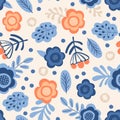 Floral, simple, modern seamless pattern for fashion textiles, graphics, backgrounds