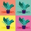 Floral simple pop-art illustration. Decorative hipster poster design.