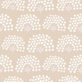 Floral simple seamless pattern with grass plants. Vector pastel beige fan leaves background.