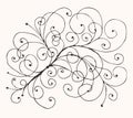 Floral sketch drawing for your design