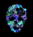 Floral skull with flowers. Watercolor Royalty Free Stock Photo