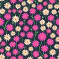 floral skull Seamless Repeat Pattern Design pink and black for textile design fabric printing Generative AI Royalty Free Stock Photo