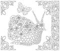 Floral snail coloring book page Royalty Free Stock Photo