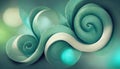 Floral spiral abstract ornament blue green twirl AI generated Royalty Free Stock Photo