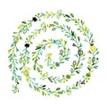 Floral spiral background, sketch for your design