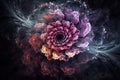 Floral spiral galaxy abstract dream flame. Generate Ai