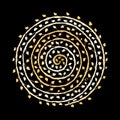 Floral spiral ornament, golden sketch for your design