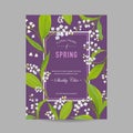 Floral Spring Design Template for Wedding Invitation, Greeting Card, Sale Banner, Poster, Placard, Cover Royalty Free Stock Photo