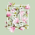 Floral Spring Graphic Design - with Magnolia Flowers