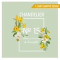 Floral Spring Graphic Design - with Narcissus Flowers