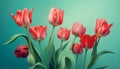 Nature red spring tulip floral flowers Royalty Free Stock Photo