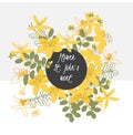 Floral St.John's Wort retro vintage background