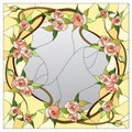 Floral stained glass pattern Royalty Free Stock Photo