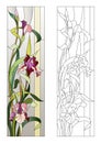 Floral stained-glass pattern