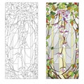 Floral stained-glass pattern