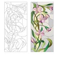 Floral stained-glass pattern