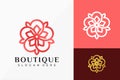 Floral Star Boutique Logo Vector Design. Abstract emblem, designs concept, logos, logotype element for template Royalty Free Stock Photo
