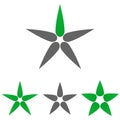 Floral star logo design set