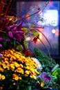 Floral still life at night with vibrant colors