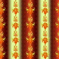 Floral stripped seamless pattern. Red iris flower background. Royalty Free Stock Photo