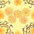 Floral Stylish Wallpaper, Seamless Pattern Royalty Free Stock Photo