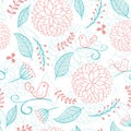 Floral summer background with birds Royalty Free Stock Photo
