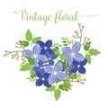 Floral summer bouquet, heart shape for your design Royalty Free Stock Photo