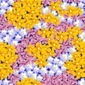 Floral summer meadow, beautiful flower bed seamless pattern. Vector illustration Royalty Free Stock Photo