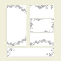 Floral summer templates with cute bunches of monochrome cichorium. For romantic design, announcements