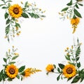 Floral sunflower border