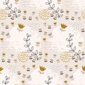 Floral Surface seamless pattern in bright color elegant, and feminime