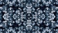Floral Symmetry in Deep Blue and Gray Abstract Kaleidoscope Pattern Background Royalty Free Stock Photo