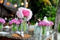 Floral Table centerpiece setup in Maldives beach