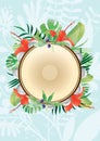 floral tambourine design. Vector illustration decorative design